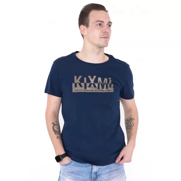  Moška majica s kratkimi rokavi KIXMI ORLANDO TEMNO MODRA 