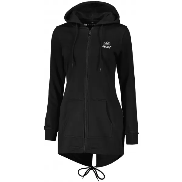  Ženski podaljšan pulover ALTISPORT BYB/ALW056BY148 ČRNO IN BELO 
