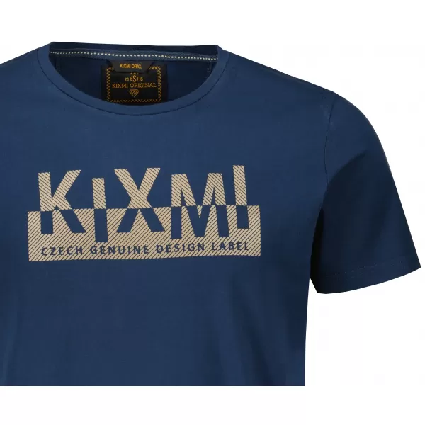 Moška majica s kratkimi rokavi KIXMI ORLANDO TEMNO MODRA 