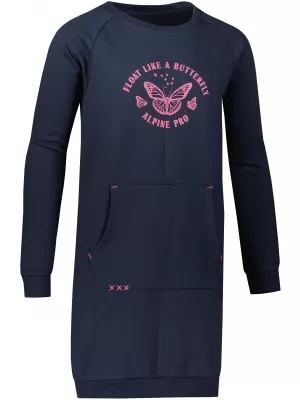 Dekliška obleka ALPINE PRO ANAHO KSKY117 MODRO