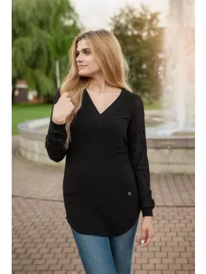 Ženska majica s kratkimi rokavi KIXMI OMA ČRNA