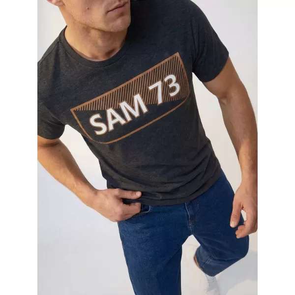  Moška majica s kratkimi rokavi SAM 73 FENRI MT 814 ČRNA 