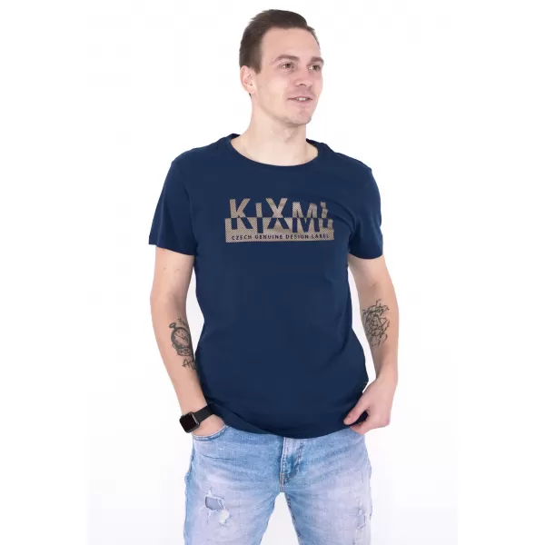  Moška majica s kratkimi rokavi KIXMI ORLANDO TEMNO MODRA 