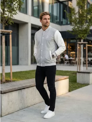 Moški pulover ALTISPORT BYB/ALM002BB004 SVETLO SIVI POUDARKI