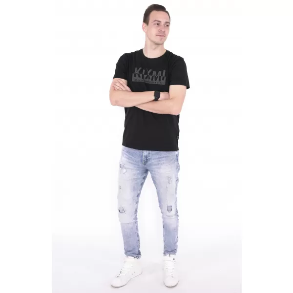  Moška majica s kratkimi rokavi KIXMI ORLANDO ČRNA 
