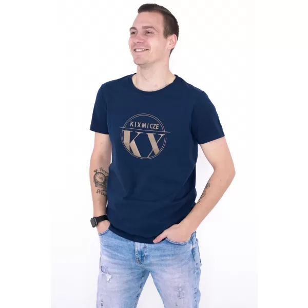  Moška majica s kratkimi rokavi KIXMI OCTAVIO TEMNO MODRA 