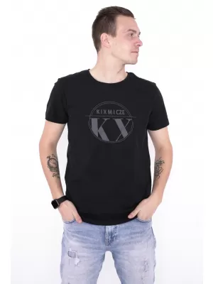 Moška majica s kratkimi rokavi KIXMI OCTAVIO ČRNA