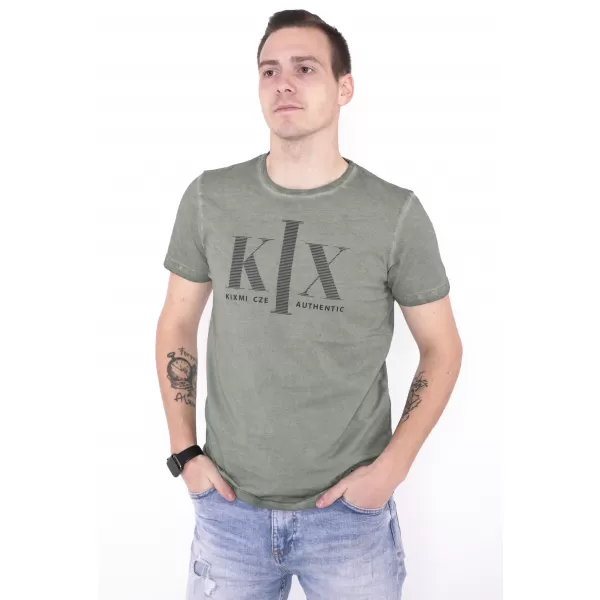  Moška majica s kratkimi rokavi KIXMI OLWEN ZELENA 