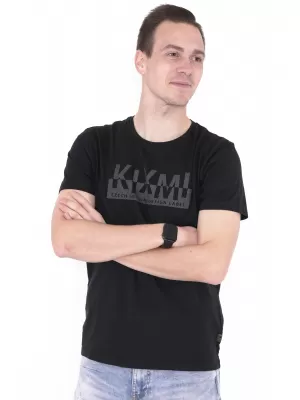 Moška majica s kratkimi rokavi KIXMI ORLANDO ČRNA