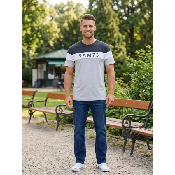  Moška majica s kratkimi rokavi SAM 73 KAVIX MT 815 SVETLO SIVA 