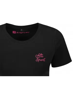 Ženska kratko majica s kratkimi rokavi ALTISPORT BYB/ALW056BY042 ČRNO ROZA