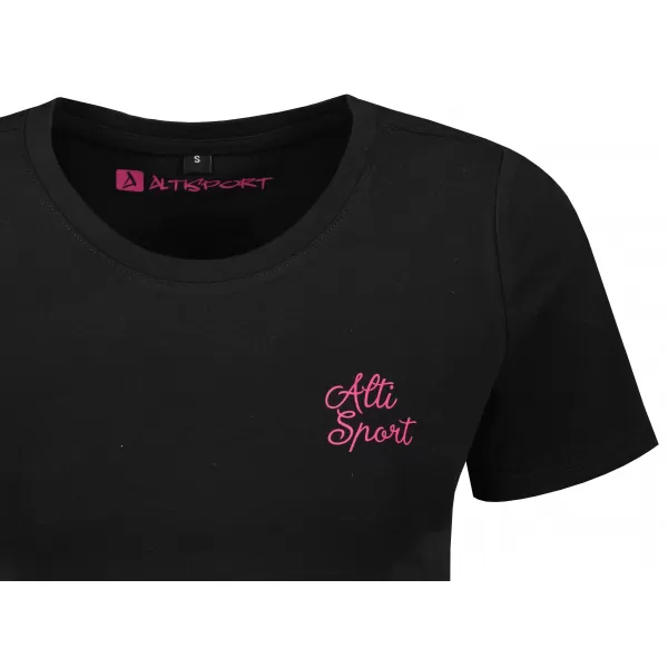  Ženska kratko majica s kratkimi rokavi ALTISPORT BYB/ALW056BY042 ČRNO ROZA 
