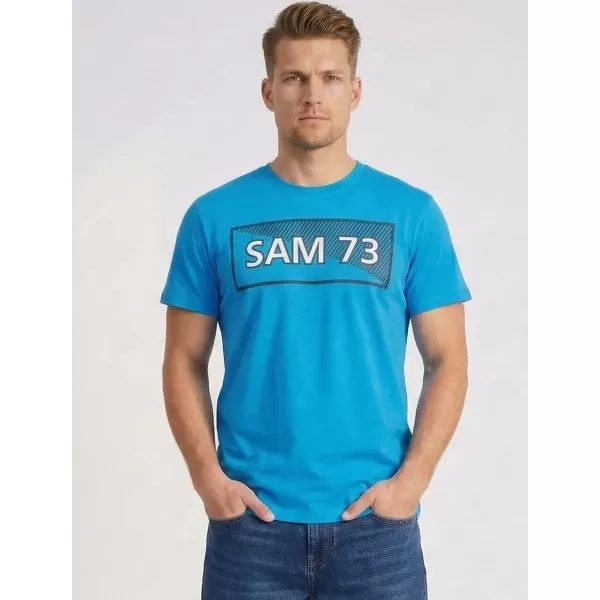  Moška majica s kratkimi rokavi SAM 73 FENRI MT 814 SVETLO MODRA 