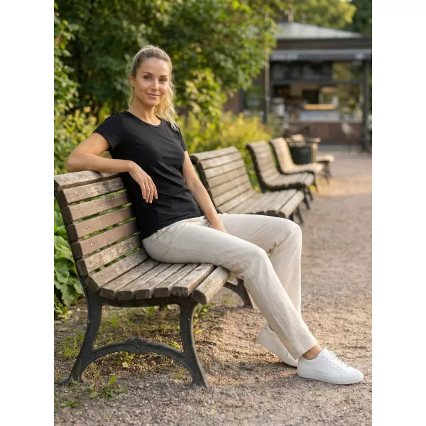  Ženska majica s kratkimi rokavi ALTISPORT PUSTA LTSY947 ČRNA 