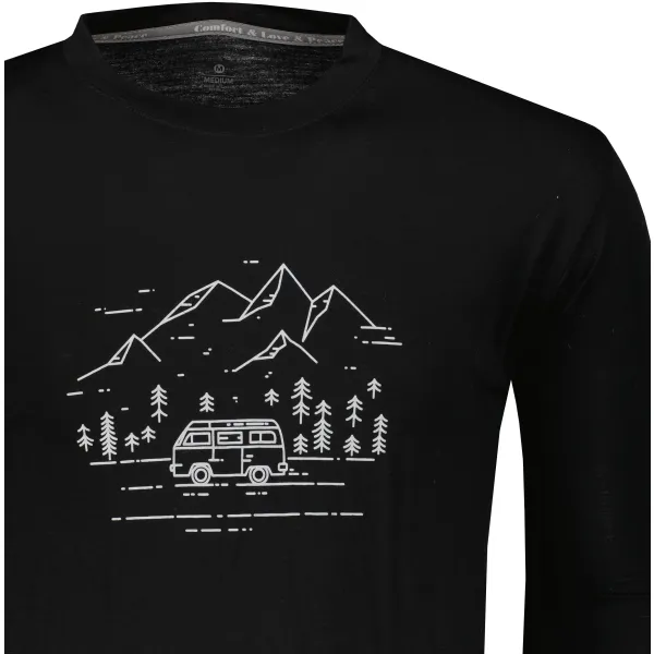  Moška termo majica z dolgimi rokavi SENSOR MERINO ACTIVE PT VAN LIFE 22200024 ČRNA 