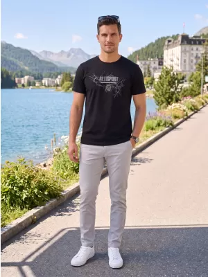 Pánské triko ALTISPORT CARRYOVER ALM165129 ČERNOSTŘÍBRNÁ