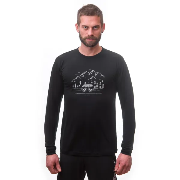  Moška termo majica z dolgimi rokavi SENSOR MERINO ACTIVE PT VAN LIFE 22200024 ČRNA 