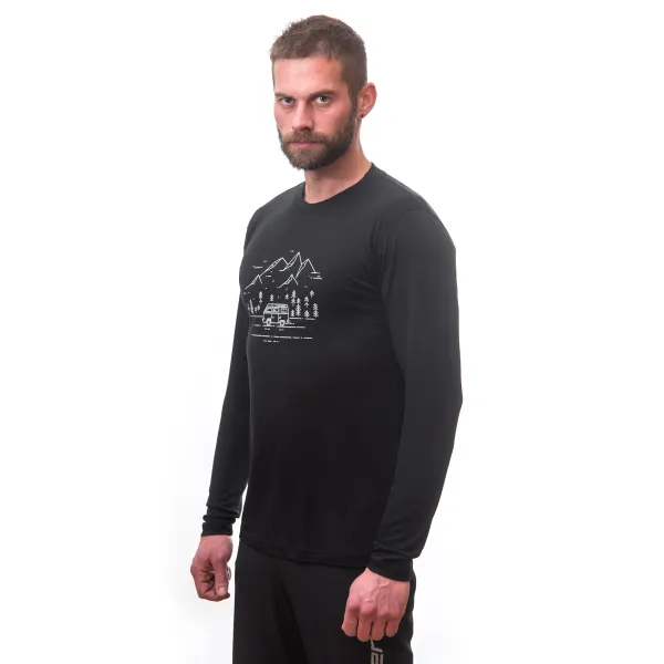  Moška termo majica z dolgimi rokavi SENSOR MERINO ACTIVE PT VAN LIFE 22200024 ČRNA 