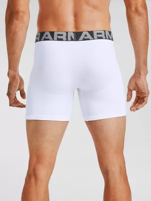 Moške boksarice UNDER ARMOUR CHARGED COTTON 6IN 3 PACK 1363617-100 BELA