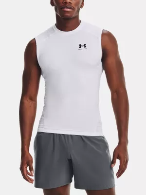 Moška kompresijska majica brez rokavov UNDER ARMOUR HG ARMOUR COMP SL 1361522-100 BELA