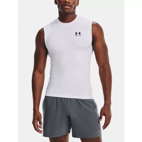  Moška kompresijska majica brez rokavov UNDER ARMOUR HG ARMOUR COMP SL 1361522-100 BELA 
