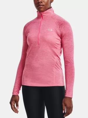 Ženska majica s kratkimi rokavi UNDER ARMOUR TECH 1/2 ZIP - TWIST 1320128-676 ROZA