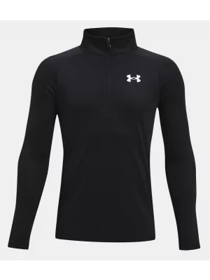 Fantovska majica s kratkimi rokavi UNDER ARMOUR TECH 2.0 1/2 ZIP 1363286-001 ČRNA