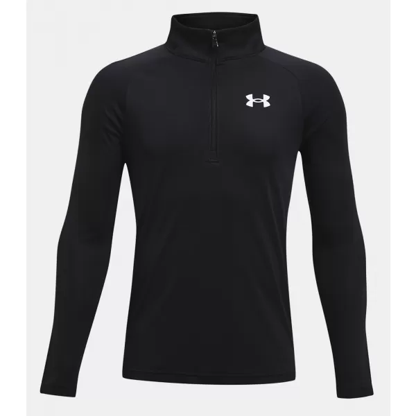 Fantovska majica s kratkimi rokavi UNDER ARMOUR TECH 2.0 1/2 ZIP 1363286-001 ČRNA 
