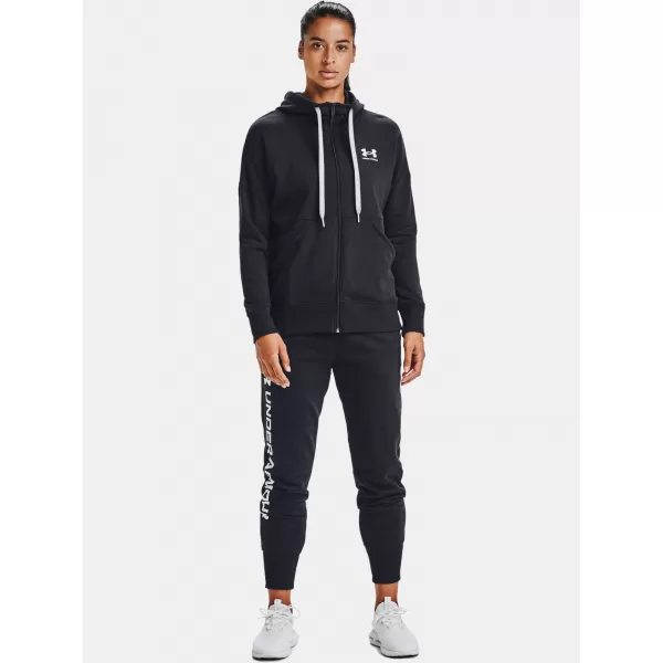  Ženski pulover UNDER ARMOUR RIVAL FLEECE FZ HOODIE 1356400-001 ČRNA 