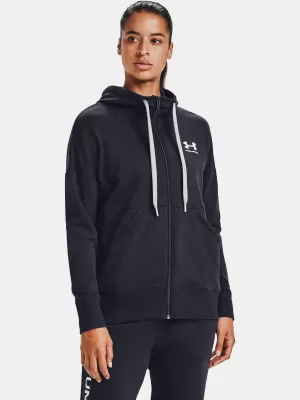 Ženski pulover UNDER ARMOUR RIVAL FLEECE FZ HOODIE 1356400-001 ČRNA