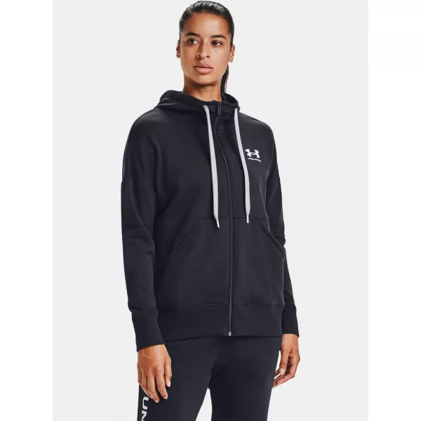  Ženski pulover UNDER ARMOUR RIVAL FLEECE FZ HOODIE 1356400-001 ČRNA 