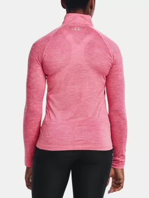Ženska majica s kratkimi rokavi UNDER ARMOUR TECH 1/2 ZIP - TWIST 1320128-676 ROZA