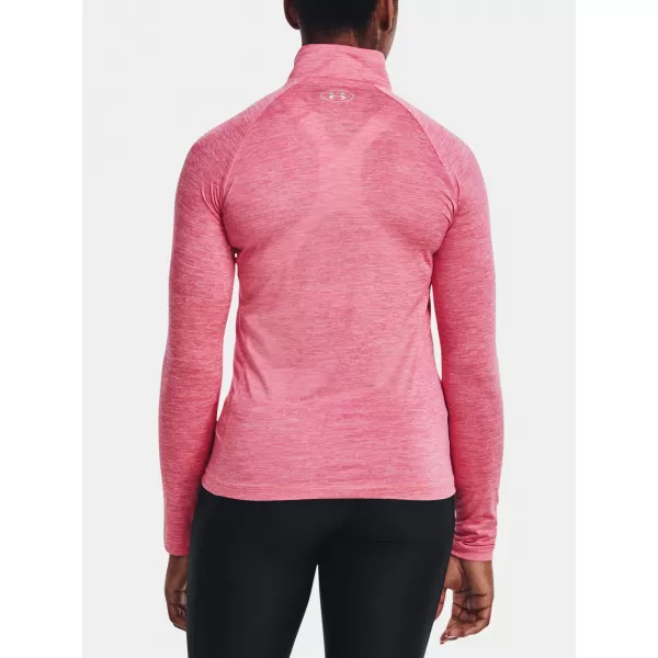  Ženska majica s kratkimi rokavi UNDER ARMOUR TECH 1/2 ZIP - TWIST 1320128-676 ROZA 