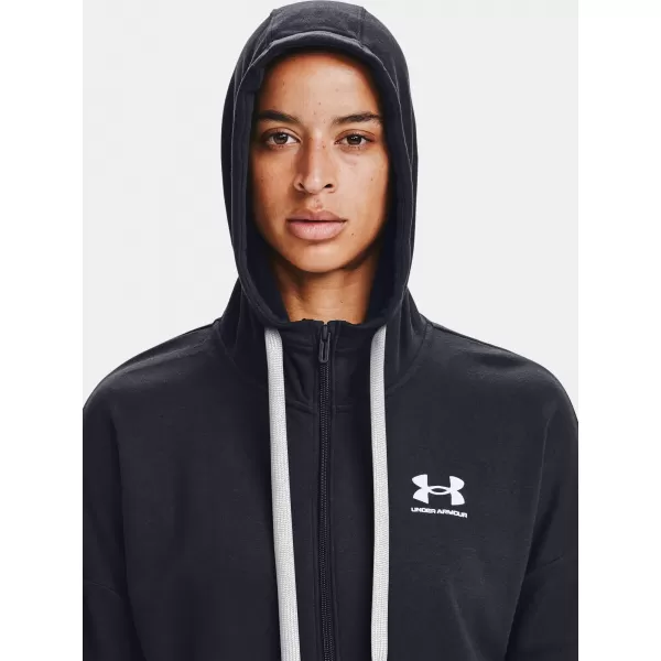  Ženski pulover UNDER ARMOUR RIVAL FLEECE FZ HOODIE 1356400-001 ČRNA 