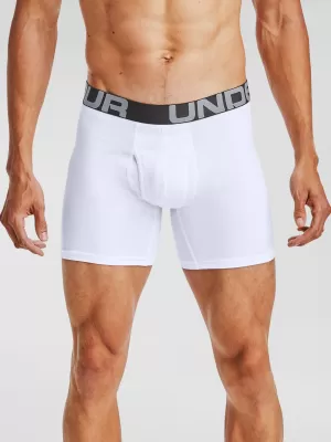 Moške boksarice UNDER ARMOUR CHARGED COTTON 6IN 3 PACK 1363617-100 BELA