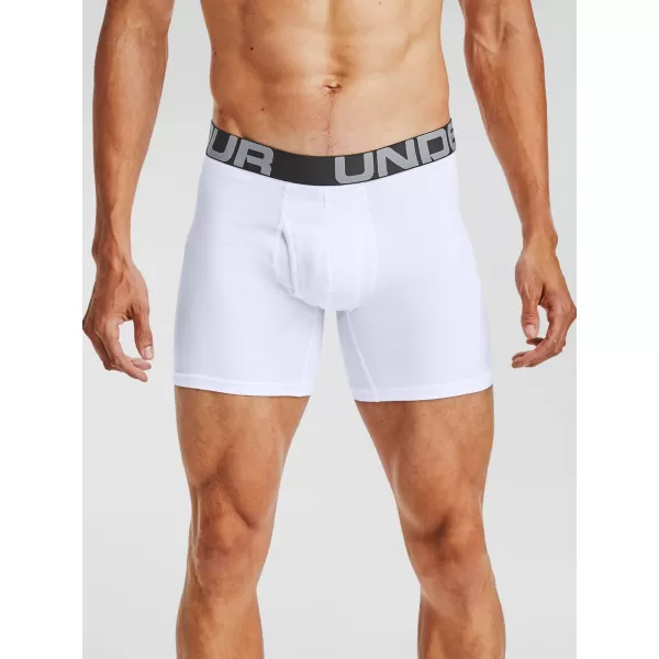  Moške boksarice UNDER ARMOUR CHARGED COTTON 6IN 3 PACK 1363617-100 BELA 