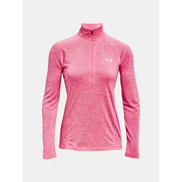  Ženska majica s kratkimi rokavi UNDER ARMOUR TECH 1/2 ZIP - TWIST 1320128-676 ROZA 