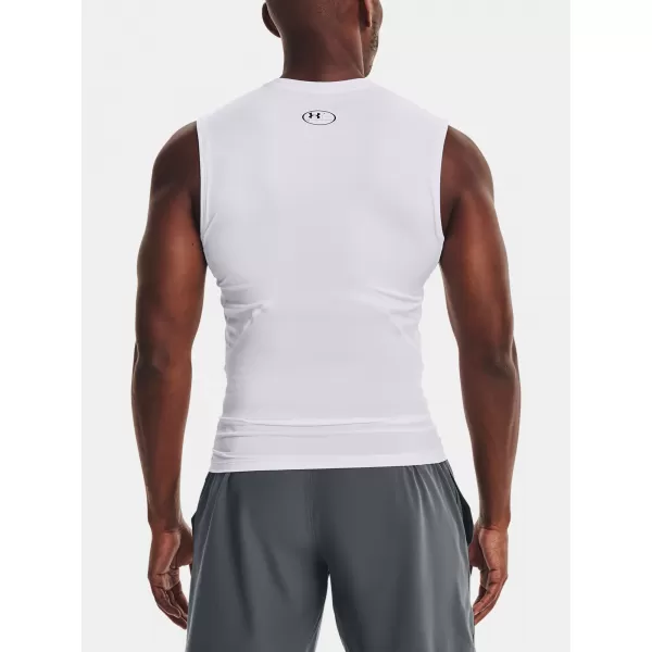  Moška kompresijska majica brez rokavov UNDER ARMOUR HG ARMOUR COMP SL 1361522-100 BELA 