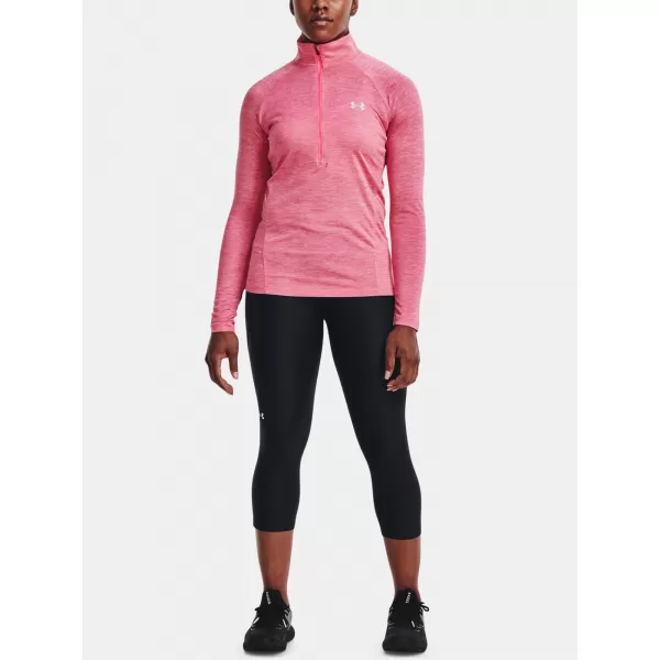  Ženska majica s kratkimi rokavi UNDER ARMOUR TECH 1/2 ZIP - TWIST 1320128-676 ROZA 