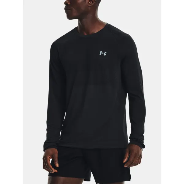  Moška majica s kratkimi rokavi UNDER ARMOUR UA SEAMLESS RUN LS 1366500-001 ČRNA 