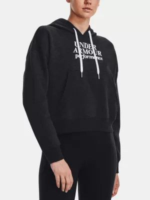 Ženski pulover UNDER ARMOUR ESSENTIAL SCRIPT HOODIE 1374107-001 ČRNA