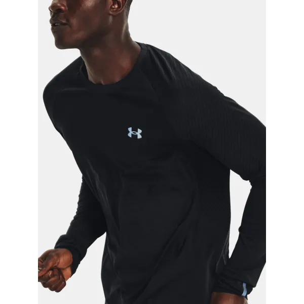  Moška majica s kratkimi rokavi UNDER ARMOUR UA SEAMLESS RUN LS 1366500-001 ČRNA 