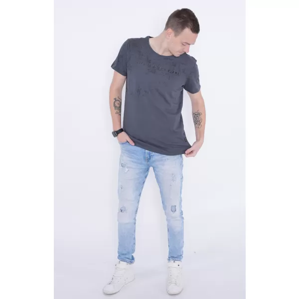  Moška majica s kratkimi rokavi KIXMI PEPPE TEMNO SIVA 