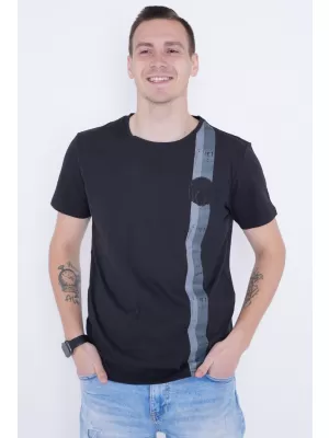 Moška majica s kratkimi rokavi KIXMI PABLO ČRNA