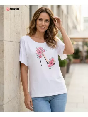 Ženska majica s kratkimi rokavi KIXMI PALIMA BELA