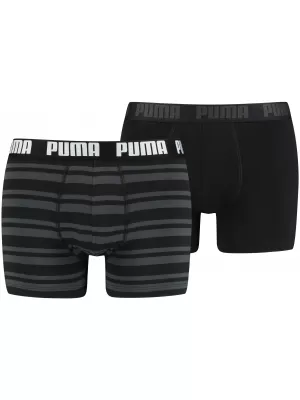 Moške boksarice PUMA HERITAGE STRIPE BOXER 2P 90783805 ČRNA