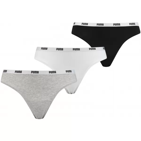  Ženske spodnjice PUMA STRING 3P PACK 90759001 BELA/SIVA/ČRNA 