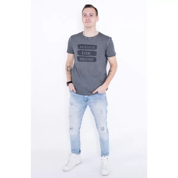  Moška majica s kratkimi rokavi KIXMI PAUL TEMNO SIVA 
