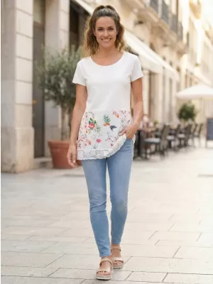 Ženska majica s kratkimi rokavi KIXMI PATTIE BELA