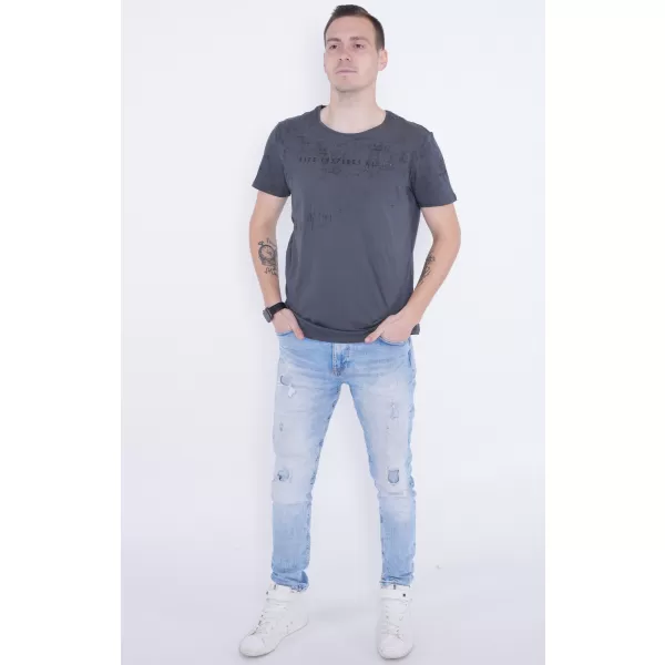  Moška majica s kratkimi rokavi KIXMI PEPPE TEMNO SIVA 